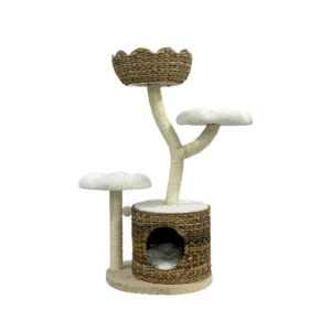 Wicker cat tree, Natural Material Flower Banana Leaf Woven