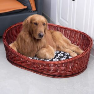 Circle Dog basket bed - Rattan kennel bed