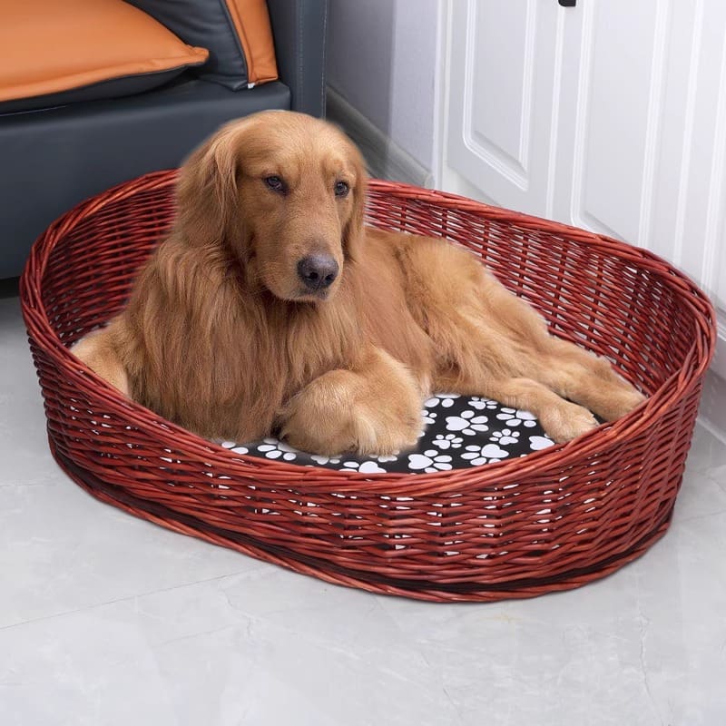 Circle Dog basket bed - Rattan kennel bed