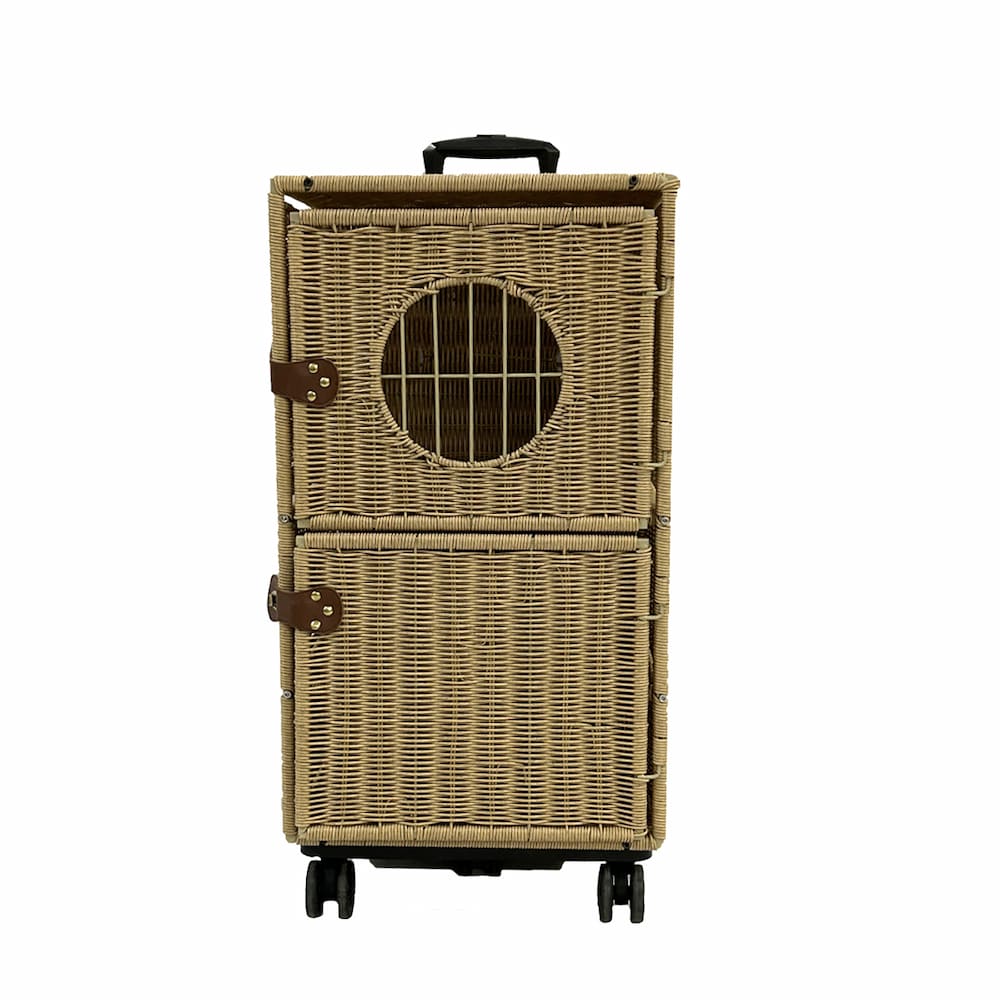 Puppy Carrier, Hand woven Portable Cat Travel Suitcase