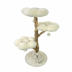 Cute cat tree with replaceable scratching pad