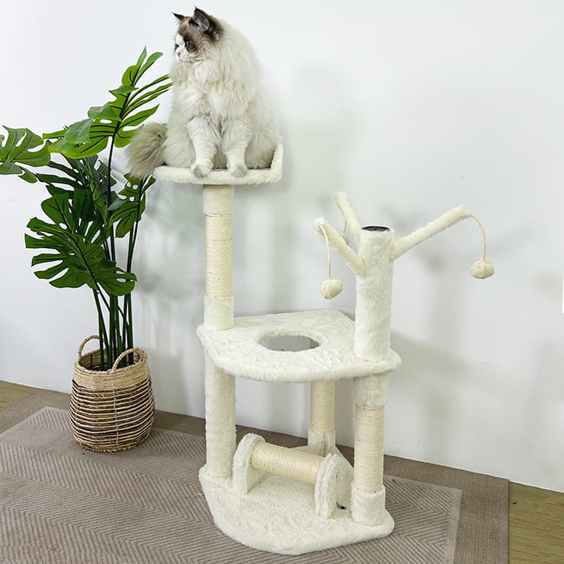 White cat tree - cat scratching furniture - Image 2