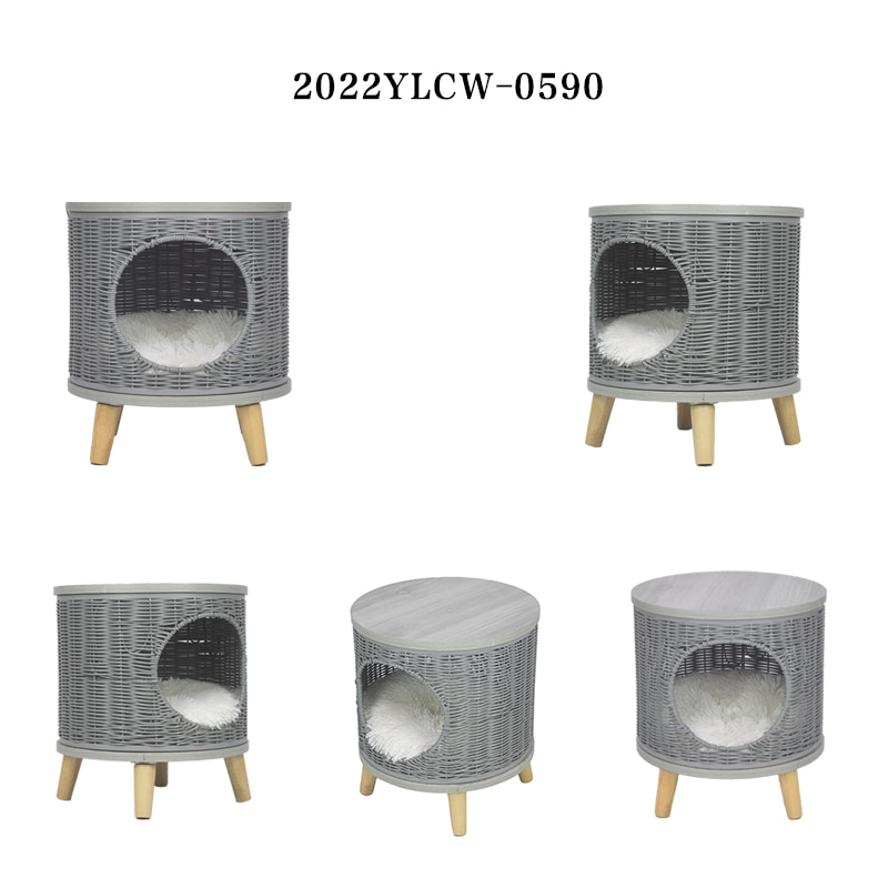 Elevated cat bed - Rattan cat house bed - Image 6