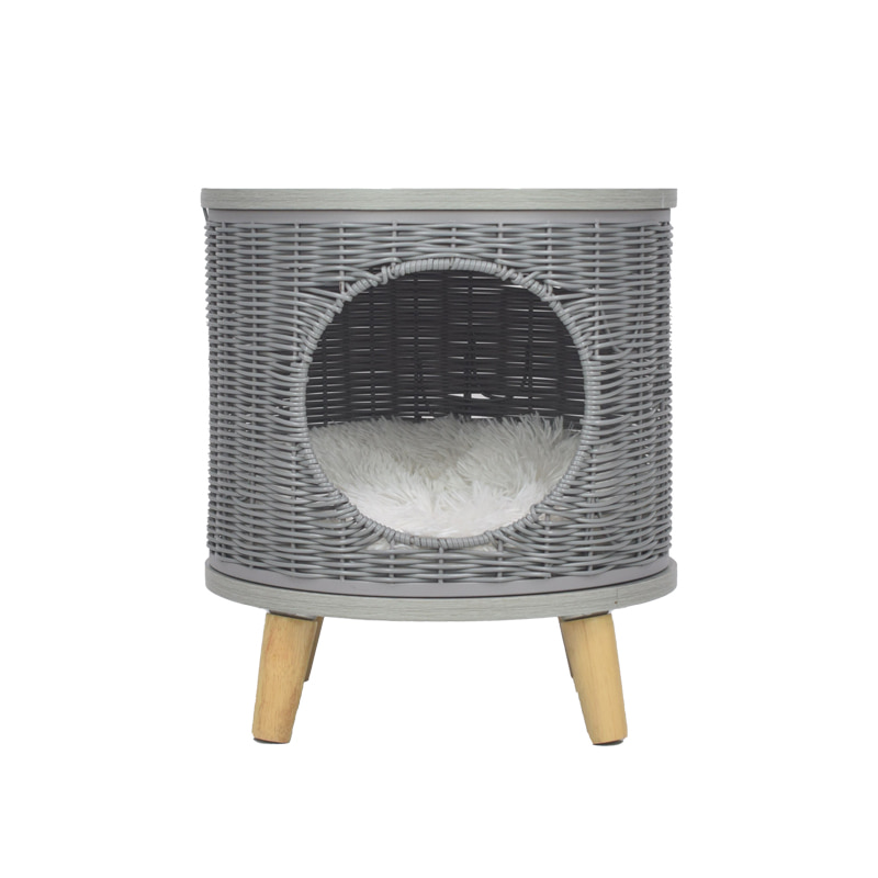 Elevated cat bed - Rattan cat house bed - Image 2