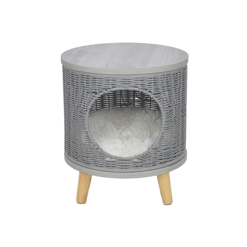 Elevated cat bed - Rattan cat house bed