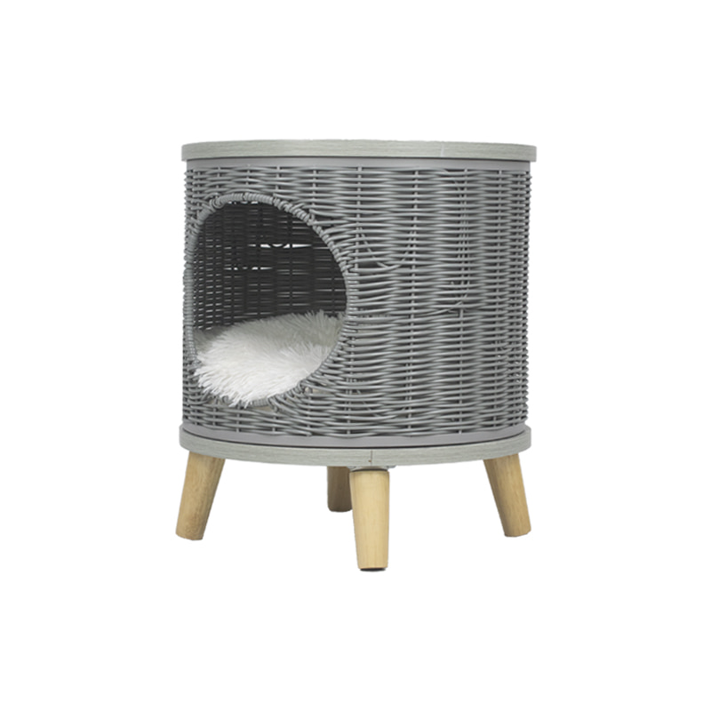 Elevated cat bed - Rattan cat house bed - Image 3
