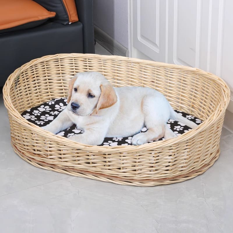 Circle Dog basket bed - Rattan kennel bed - Image 3