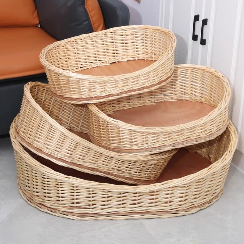 Circle Dog basket bed - Rattan kennel bed - Image 5