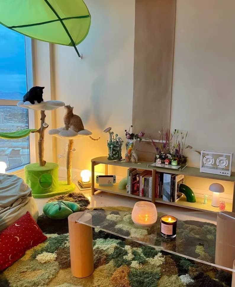 Luxury Floral-Themed Cat Furniture, cat scratching post - Image 5