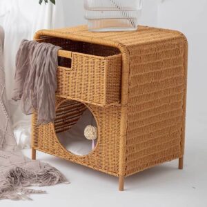 PP Rattan pet nest, Side Table with cat bed