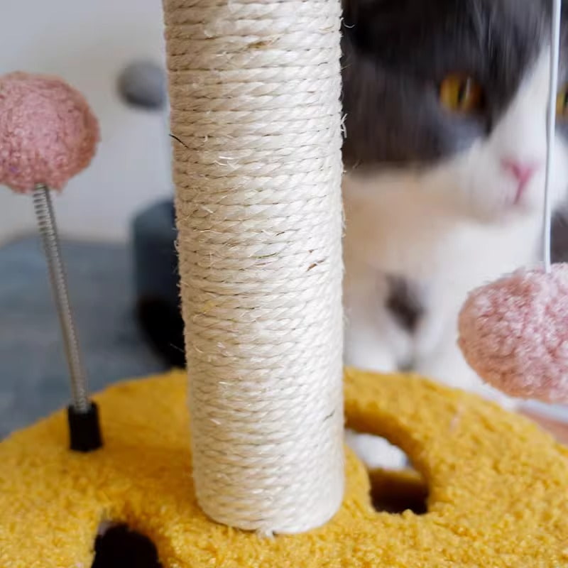 Sunflower Cat Scratching Post with Interactive Toys - Image 3