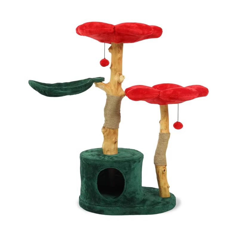 Luxury Floral-Themed Cat Furniture, cat scratching post - Image 2