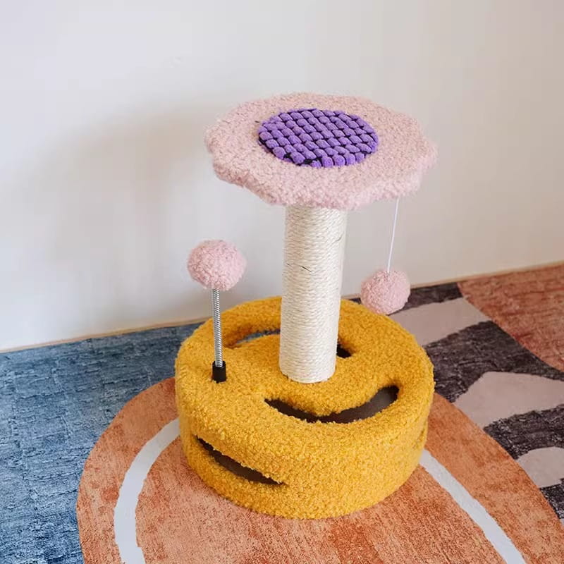 Sunflower Cat Scratching Post with Interactive Toys - Image 5