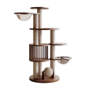 Modern wood cat tree for large cat