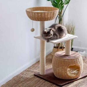 Indoor cat trees house for small spaces