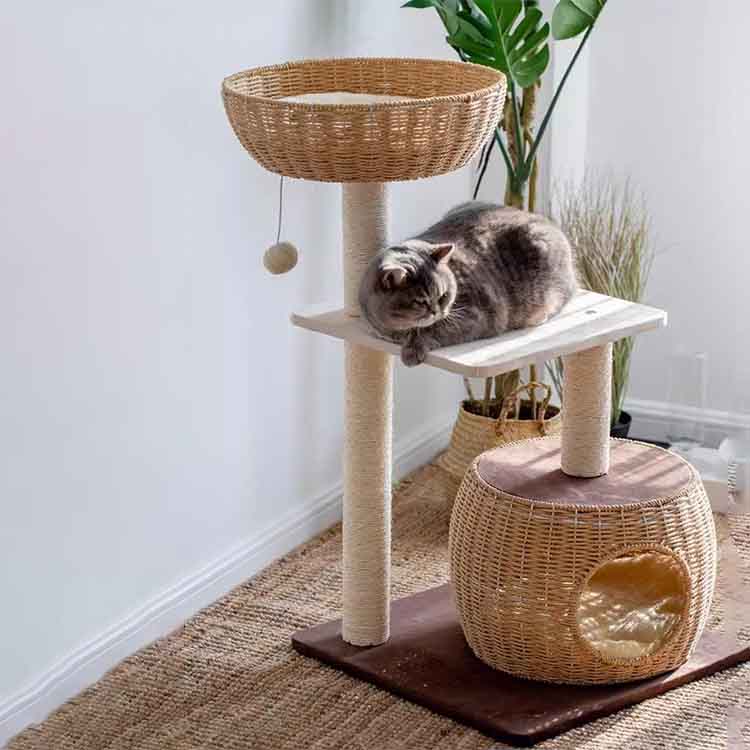 Indoor cat trees house for small spaces