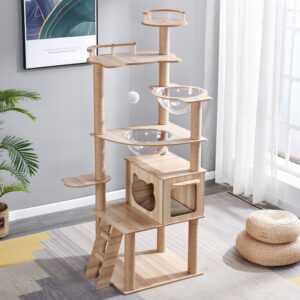 Cat Climbing Tower Frame Cat Scratching Board Cat Tree Pet Toys Space Capsule