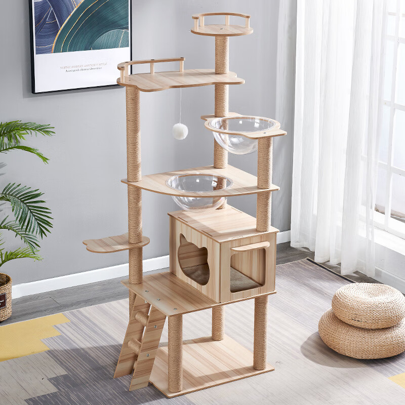 Cat Climbing Tower Frame Cat Scratching Board Cat Tree Pet Toys Space Capsule