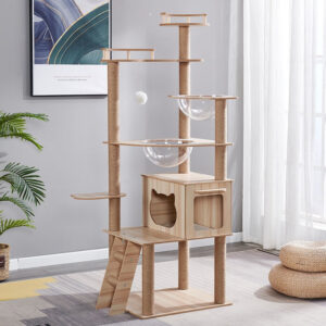Cat Climbing Frame Cat Scratching Board Large Cat Scratching Pole Tongtian Pillar Jumping Platform Space Capsule Cat Toys Basic Model Cat House