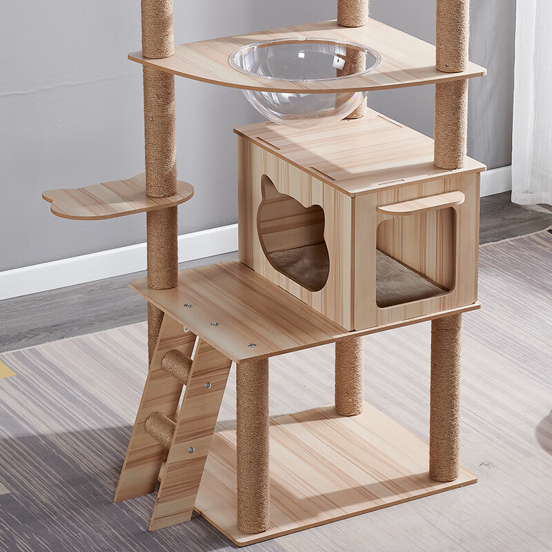 Cat Climbing Tower Frame Cat Scratching Board Cat Tree Pet Toys Space Capsule - Image 2