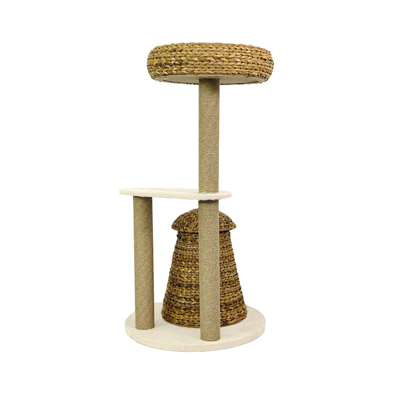 Natural banana leaf cat climbing frame sisal cat nest summer cat tree villa cat toy rattan cat jumping platform cat frame - Image 4