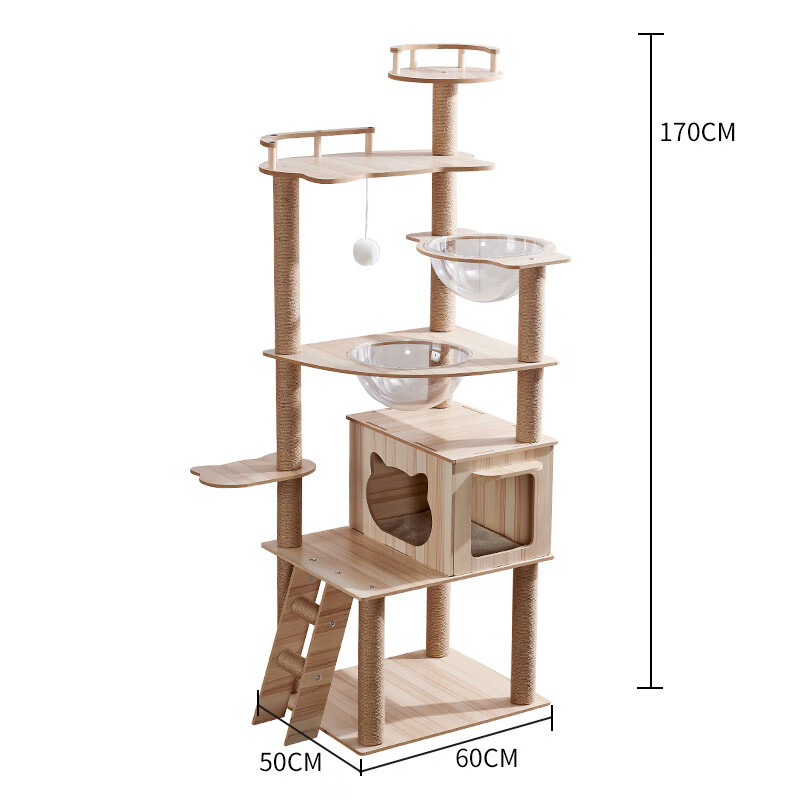Cat Climbing Tower Frame Cat Scratching Board Cat Tree Pet Toys Space Capsule - Image 4