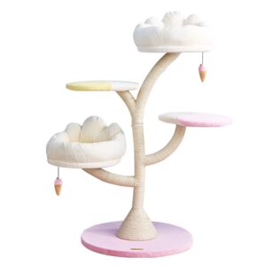 Ice Cream Shaped Plush Cat Furniture Space-Saving Climbing Tower