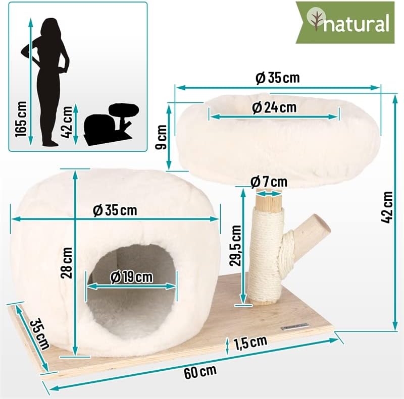 Durable cat tree and scratching post, cat house, solid wood cat house - Image 8