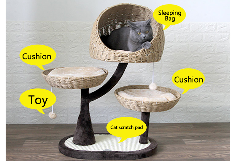 Cat climbing frame cat house climbing frame woven cat house - Image 5
